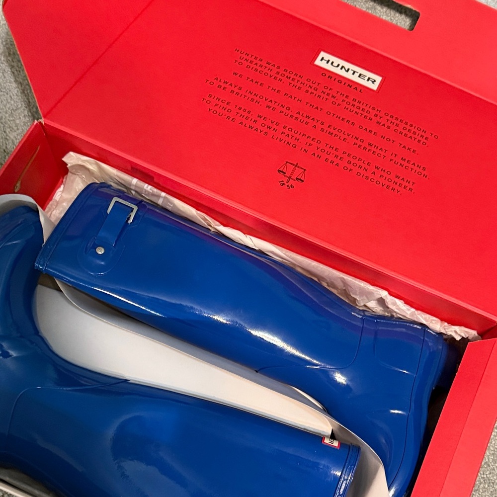 Hunter Glossy Blue Boots
